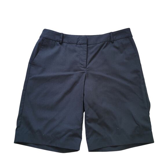 J. Jill Size	8 Simple 120 Washable 100% Wool Bermuda Pocket Shorts Navy Blue - Picture 1 of 8